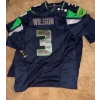 Image 5 : Seahawks Wilson #3 Autographed Jersey Size 40 and Tee Size 40