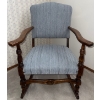 Image 1 : Antique Upholstered Rocking Chair - Spindle Style 34T