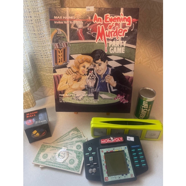 Game Party Pack - Murder Mystery Monopoly Handheld Device & More