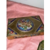 Image 6 : Enameled Brass Trinket Box w/ Jewelry Tray Gorgeous Abalone Coy Fish & more