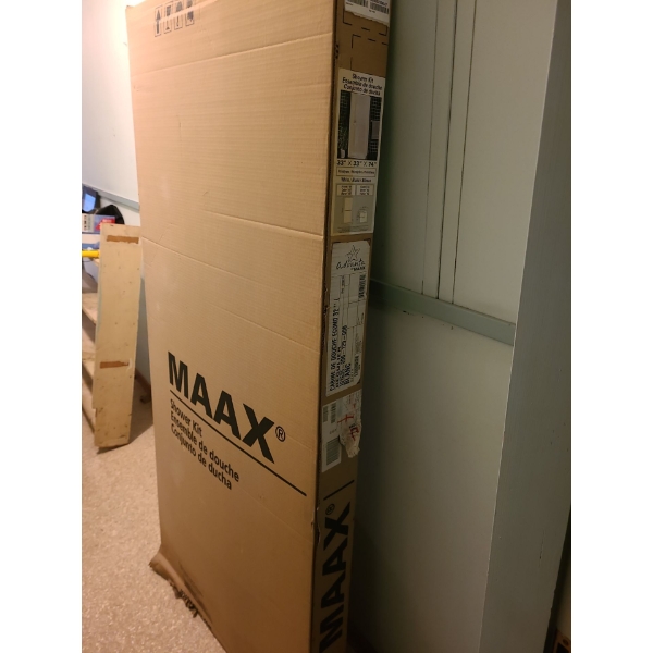 Maax Shower Kit in Box, White Finish 74 T, 33 L,  33 W