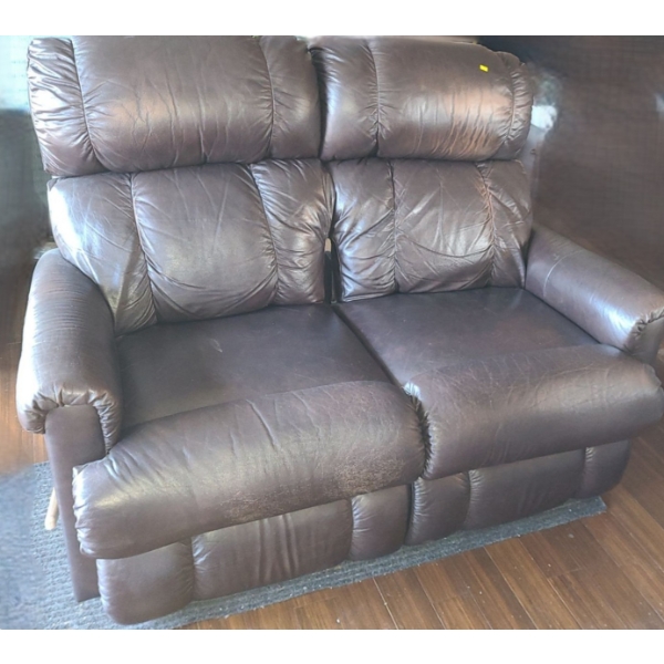 Dark Brown 2 Sear Dual Reclining Leather Sofa 50 W, 30 D, 41 T