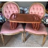 Image 1 : Antique Parlor Chairs - White Oak w/ Velvet Upholstery & Breakfast In Bed Tray