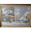 Image 2 : Signed Berté Street Scene Painting, 42×30 Inches