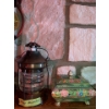 Image 3 : Oil lamp Liquor Decanter w/ Decorative Tins, Hanging Oil Lamp Candle Holder, Decorative Vase 
