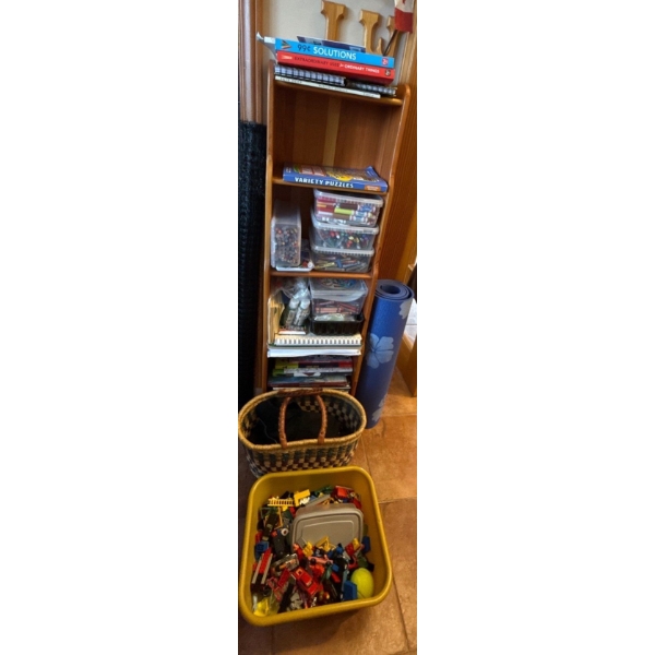 Wooden Shelf (47T) Including Sewing Supplies, Crafts, Markers & More Contents! 