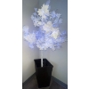 Image 2 : LED Artificial White Leaf Ficus Maple Bonsai Tree in Pot  77" tall 