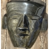 Image 1 : Hand Carved Black Obsidian Aztec Face Sculpture Gold Sheen 2.5 Pounds