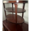 Image 2 : Superb Antique Inlaid Mahogany Glazed 3 Tier End Table 23x24