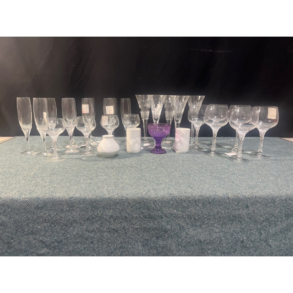 Champagne Flutes and other Glassware