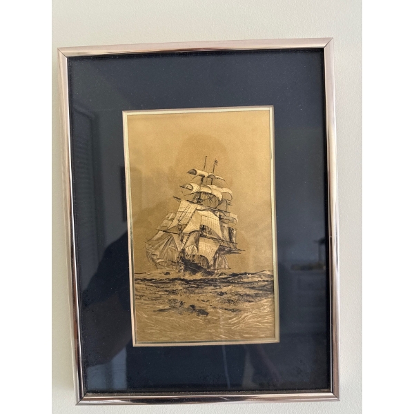Sailing Ship Foil Art 8 x 12