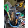 Image 1 : Assorted Gardening tools and water barrel