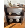 Image 2 : 6 Assorted Antique Tea Cups w/ Handmade Wood Shelf 24T