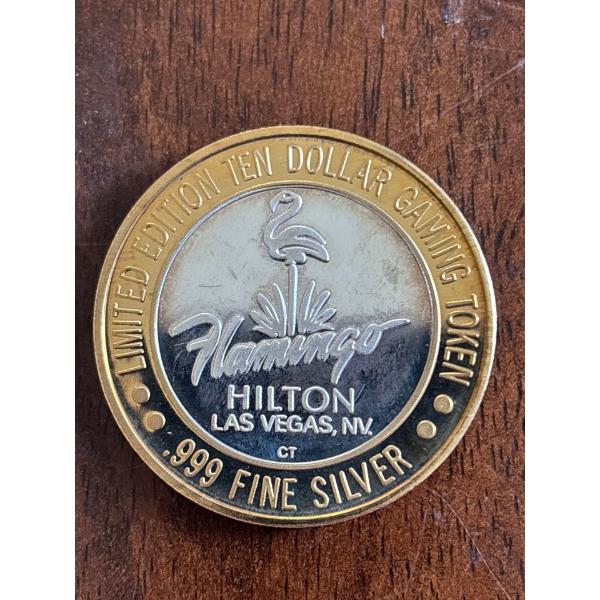Las Vegas Casino Token $10 Flamingo: Silver 