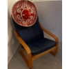 Image 1 : Accent Chair w/ Navy Blue Upholstery 48T 