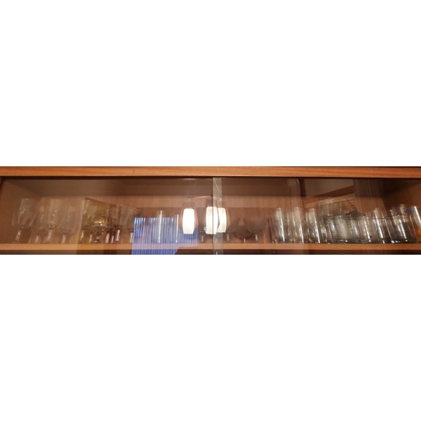 Contents of Cupboard Shelf: Barware- Assorted Glasses