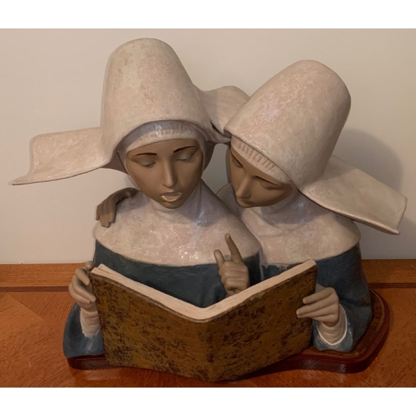 Lladro Large Stoneware Figure Sisters 19x17