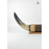 Image 3 :  Decorative Wall Mount Steer Horns Wrapped In Textured Leather And Rope. 20''In Width 8.5''In Height