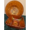 Image 1 : Lustre Rose Fruit Bowl & Pillar Flute Square Bowl  Marigold Carnival Glass-Imperial Co.