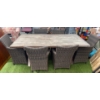 Image 1 : Seven Piece Grey Rattan Patio Out Door Dining Set Featuring A Rectangular Table & Six Wicker Chairs