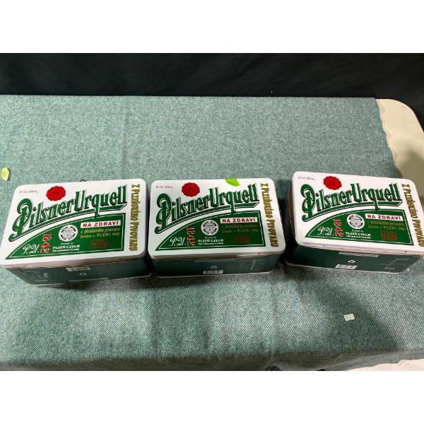 Pilsner For Lunch: 3 Metal Pilsner Lunch Boxes 