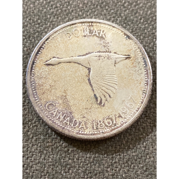 Canada Centennial Silver Dollar Coin, 1967, Flying Goose Design