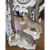 Image 2 : Resin Wolf Decor: Clock 12.5 T and Light 7 W, 7 T 