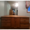 Image 1 : Wooden Four Drawered Two Cupboard Dresser w/ mirror