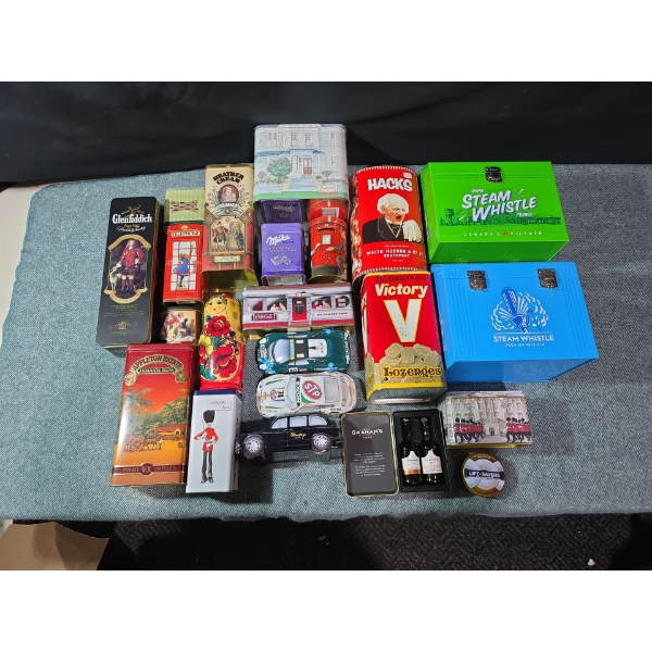 Collectable Tins & Steam Whistle lunchbox