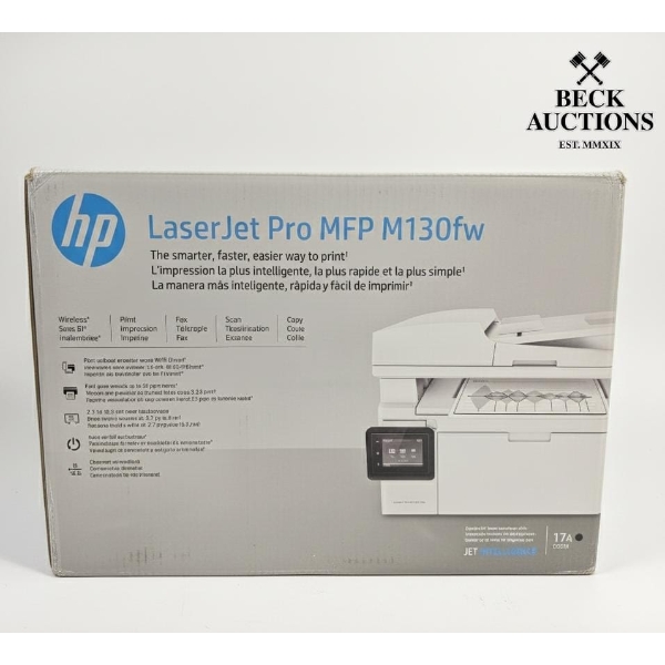 HP LaserJet Pro MFP M130fw all-in-one monochrome laser printer. Never Used 