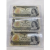 Image 1 : 3 Canadian 1973 $1.00 Bills Prefix *MR BAX *MZ