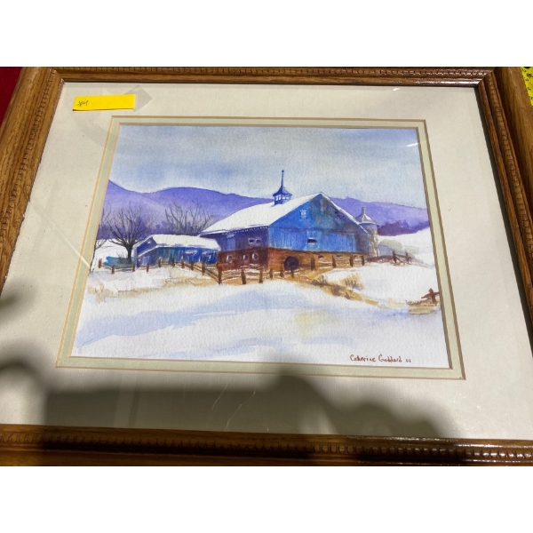 Icy Barns by Catherine Goddard