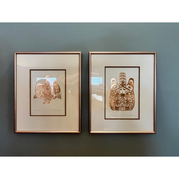 Two indigenous piece of art 11”x 13”Bill Reid 