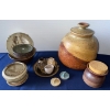 Image 1 : Stoneware Pottery Assortment - Corked Jar Lidded Canister & More