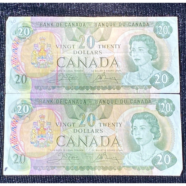 Canadian $20 Banknotes from the 1970s