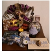 Image 1 : Assorted Decor Including: Tiffany Style Tealight Lamp, Mask, and More!