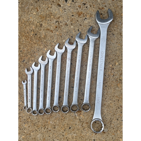 9 Combination Wrenches, Gray and Challenger by Proto