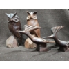Image 2 : 4 Hand Carved Wooden Birds (2 Owls 2 Woodpeckers)