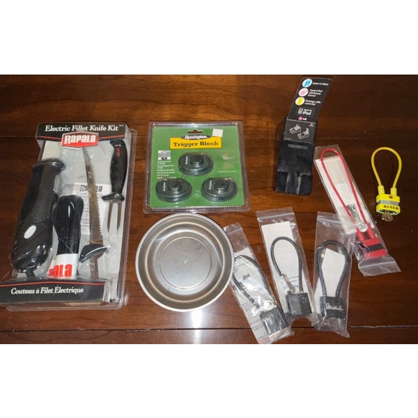 Assorted Paddlocks & Electric Fillet Knife Set w/more