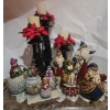 Image 1 : Holiday Decor Collection - Candle Holders, Snowman Family, Santas (Hand Damaged on Woman) 
