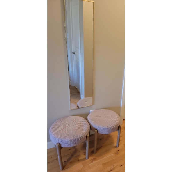 Modern Knit Stools w/ Full Length Mirror 12x48