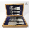 Image 4 : Elegant Electroplated Cutlery in Velvet Lined Wood Box, Collectable Spoons and Teapot