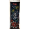 Image 3 : Tourist Keepsakes - Hand Carved African Mask Fijian Tapestry Scrolls Sash w/ Tassels