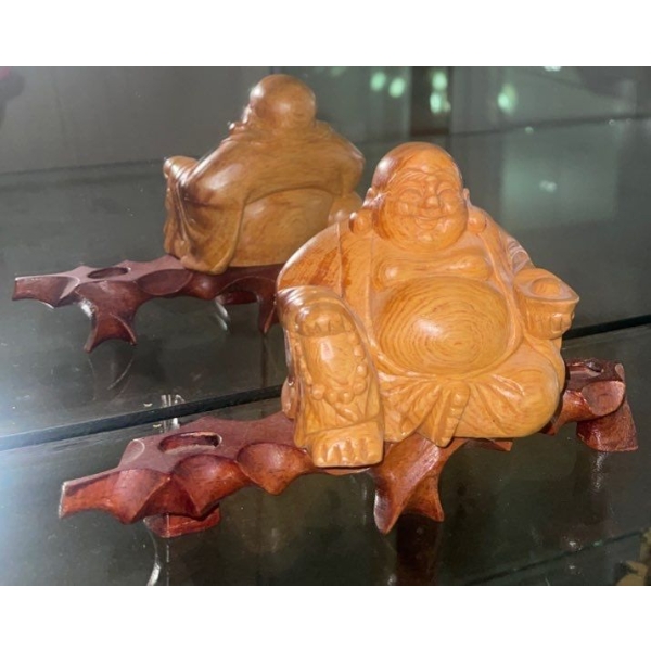 Hand Carved Laughing Buddah Statue Budai  4T Symbolic For Prosperity 