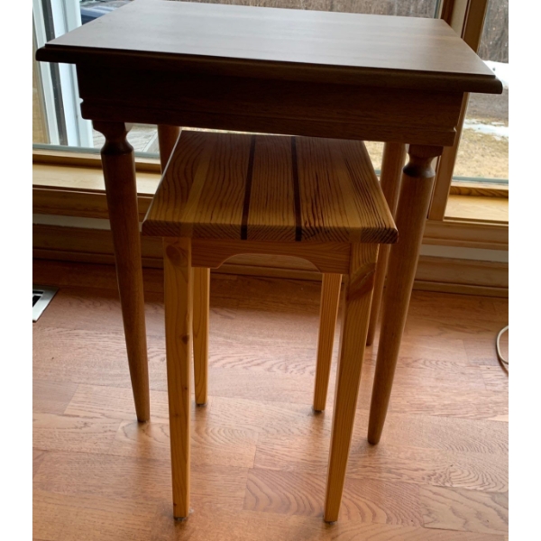 Pair of Wooden Nesting Tables - Largest is 20W, 24T 