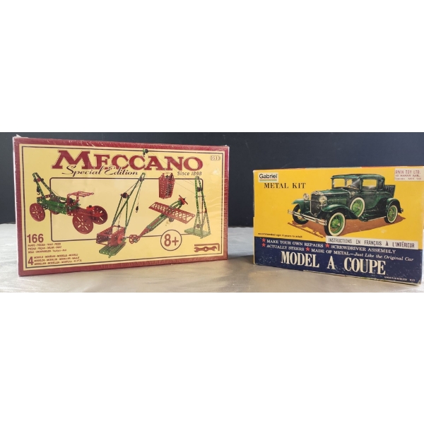 Vintage Model Car and 4 in 1 Meccano Model Sets