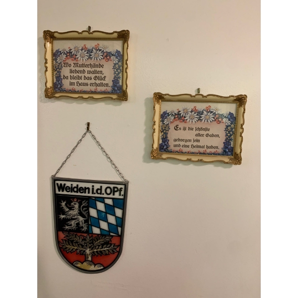 Kitchen Wall Decor Clock German Hyms Code of Arms Stained Glass Hanging Plant & More