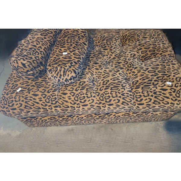 Bench w/ Leopard Upholstery 39 W, 23 D, 18 T 