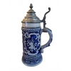Image 1 : Ornate German Beer Stein with Pewter Lid 10''H