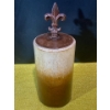 Image 1 : Decorative Ceramic Canister with Fleur-De-Lis Finial Top